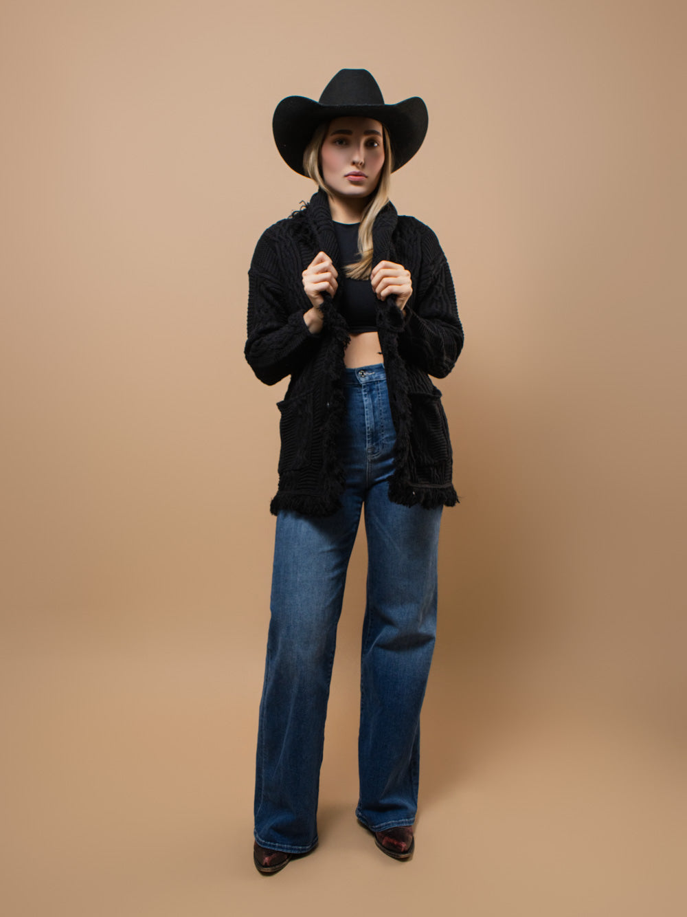 Equinox Black V-Neck Heritage Cardigan